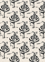 Black Tree Botanical Cream Textile Rug