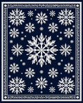 Navy White Snowflake Scatter Round Rug
