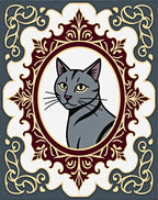 Gray Cat Escutcheon Medallion Rug
