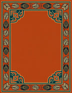 Terracotta Leaf Border Deco Rug