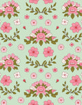 Retro Pink Floral Grin Repeating Pattern Rug