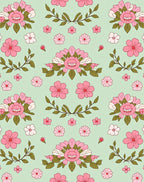 Retro Pink Floral Grin Repeating Pattern Rug