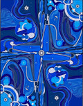 Deep Blue Celestial Swirl Rug