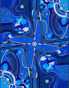 Deep Blue Celestial Swirl Rug