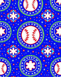 Bold Blue Baseball Starburst Roundels Rug