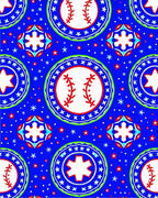 Bold Blue Baseball Starburst Roundels Rug