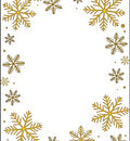 Golden Snowflake Border Christmas Art Rug