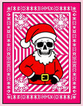 Pink Snow Flake Skeleton Santa Rug
