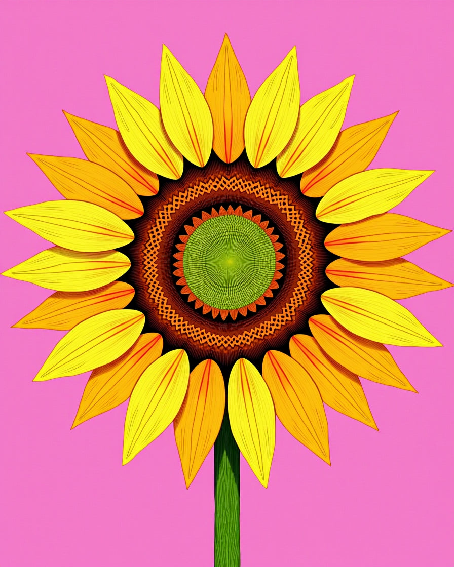 Golden Yellow Sunflower Mandala Harmony Rug