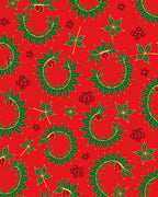 Red Green Leaf Berry Wreath Rug