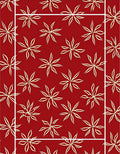 Crimson Starburst Repeat Border Rug