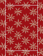 Crimson Starburst Repeat Border Rug