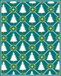 Teal White Pine Sunburst Geometric Rug