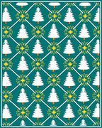 Teal White Pine Sunburst Geometric Rug