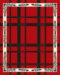 Red Forest Plaid Leaf Border Rug