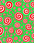 Red White Swirl Candy Cane Background Rug