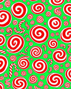 Red White Swirl Candy Cane Background Rug