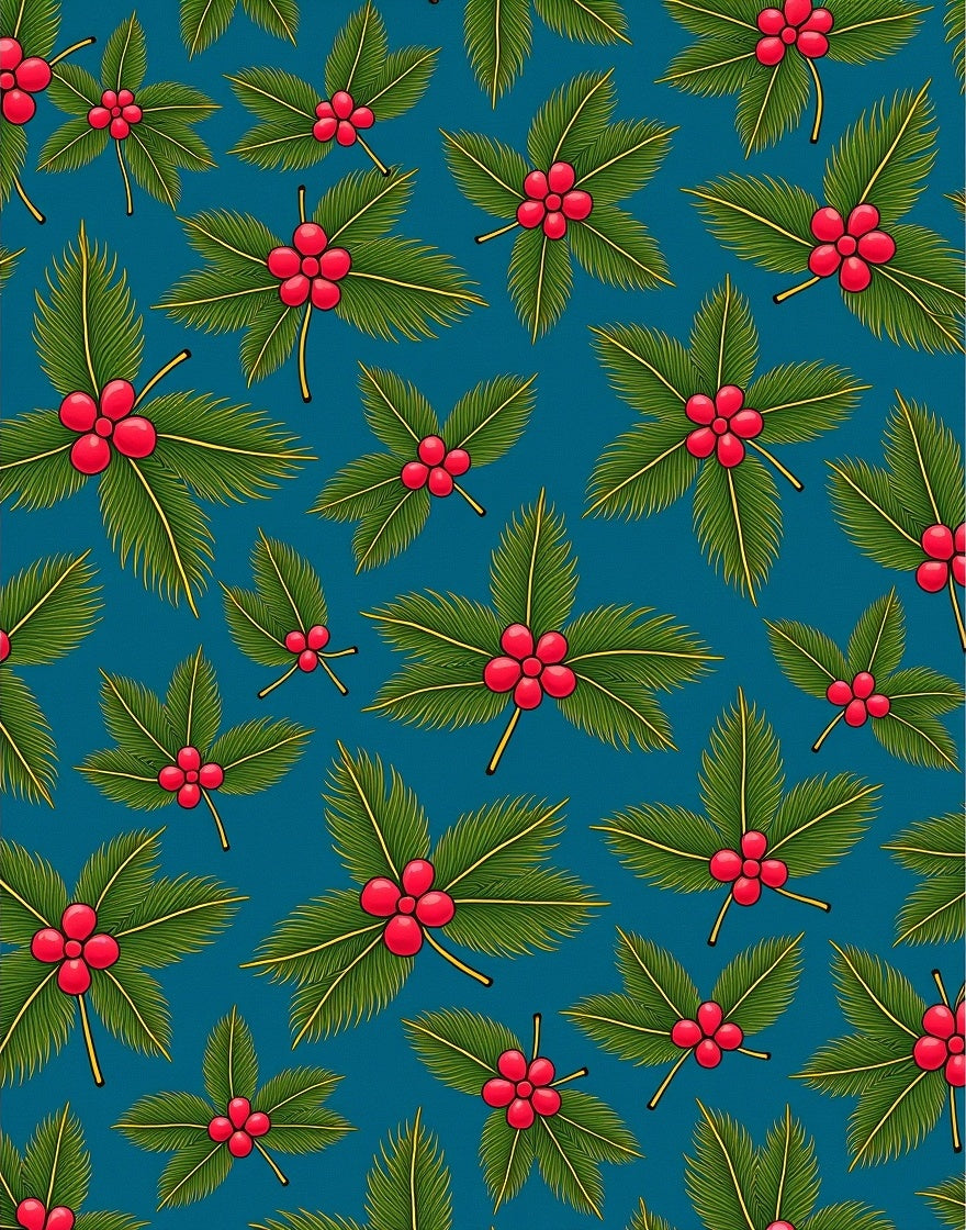 Festive Holly Berry Sprigs Rug
