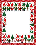 Festive Gnome Christmas Tree Border Rug