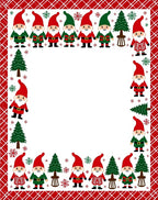 Festive Gnome Christmas Tree Border Rug