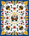 Whimsical Folk Family Nativity Scene Rug