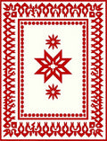 Crimson Star Bordered Center Rug