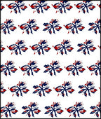 Bold Navy Red Abstract Floral Arrangement Rug