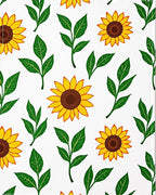 Golden Sunflower Leaf Arrangement Rug