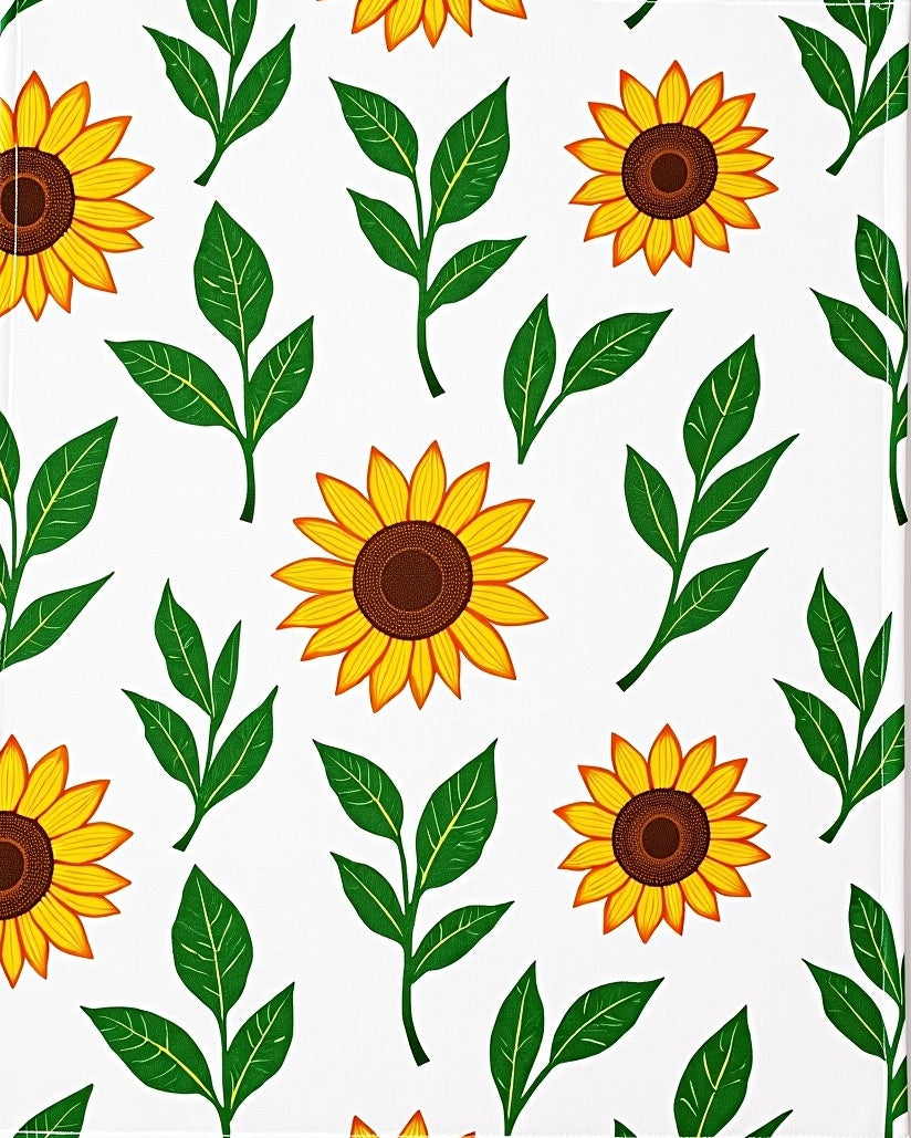 Golden Sunflower Leaf Arrangement Rug