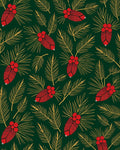 Red Holly Sprig Gold Leaf Rug