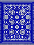 Bold Royal Blue Radial Starburst Rug
