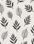 Black Branch On Cream Background Rug