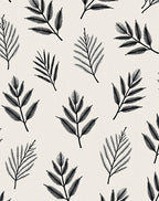 Black Branch On Cream Background Rug