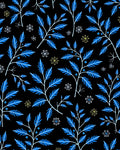Vivid Blue Branch White Flower Rug