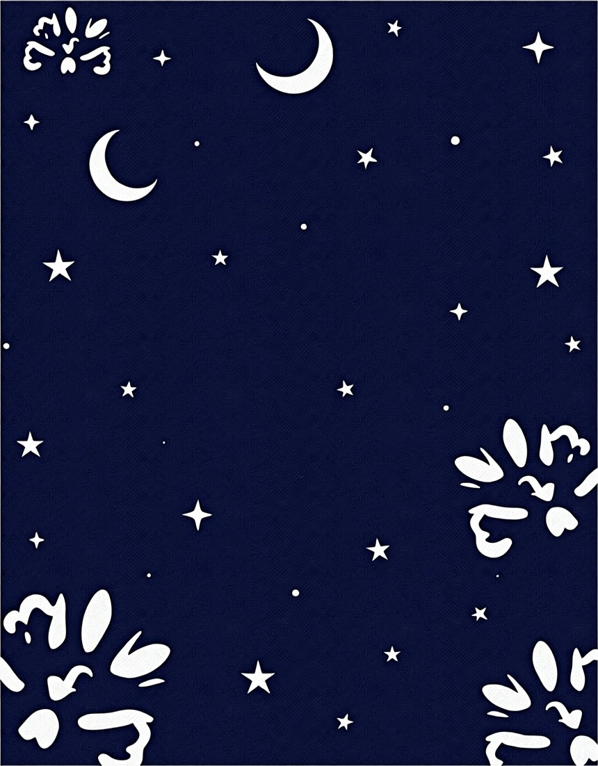 Midnight Blue Celestial Starry Night Rug