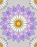 Pastel Purple White Floral Sunburst Rug