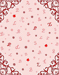 Crimson Floral Monogrammed Lattice Rug