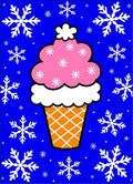Pink Ice Cream Snow Flake Shower Rug