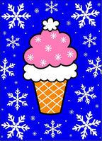 Pink Ice Cream Snow Flake Shower Rug