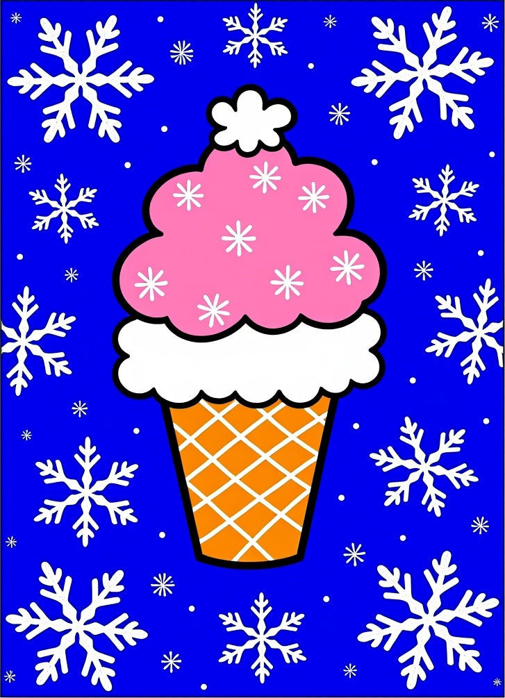 Pink Ice Cream Snow Flake Shower Rug