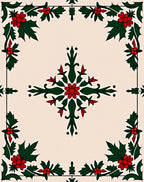 Festive Holly Berry Garden Frame Rug