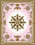 Golden Snowflake Pink Burst Rug