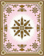 Golden Snowflake Pink Burst Rug