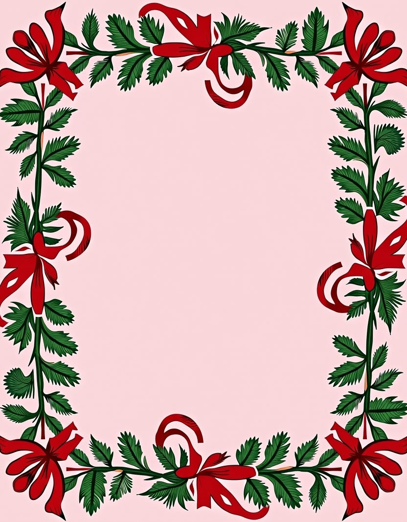 Red Festive Swirl Garland Rug