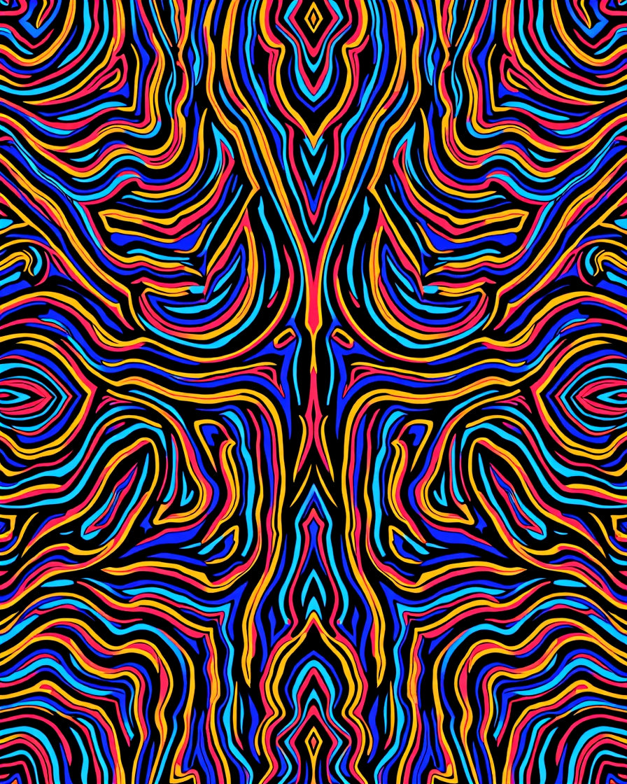 Vibrant Abstract Wavy Lines Rug