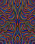 Vibrant Abstract Wavy Lines Rug