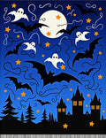 Spooky Night Bats Ghosts Moon Castle Rug
