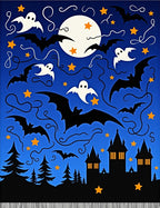 Spooky Night Bats Ghosts Moon Castle Rug