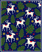 Whimsical White Deer Forest Christmas Rug