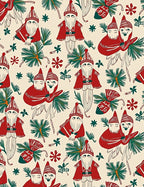 Nodding Tomte Pinecone Carolers Rug